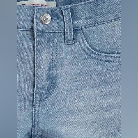 🆕 NWT Levi’s Denim Shorty Short Rainbow Tape Stripe Girls Sz 3T - Picture 3 of 10